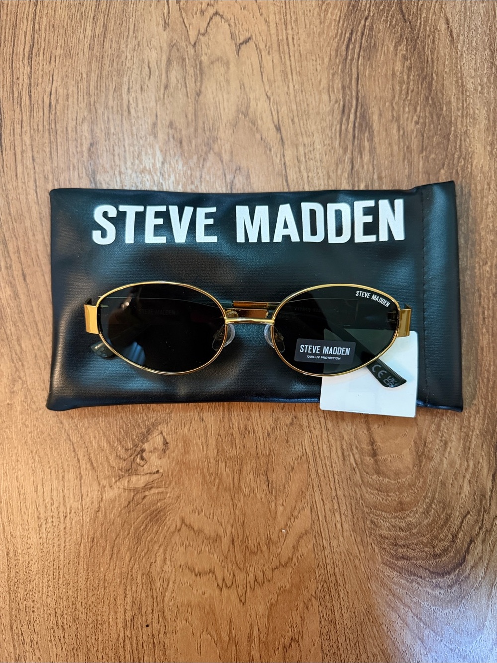 Steve Madden Gold Frame Black Lens Sunglasses